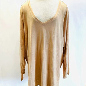 NWT SONOMA Women Long Sleeve Pullover Cotton The Everyday Tee Shirt Top Size 5X